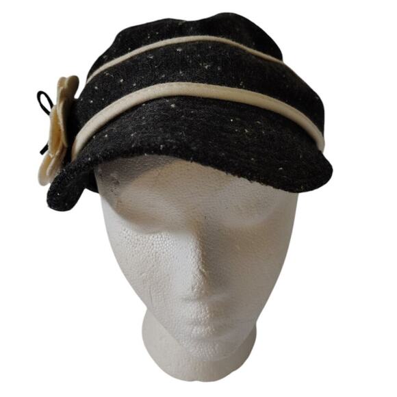 Scala Tweed Cap Black Cream OS - Picture 1 of 6